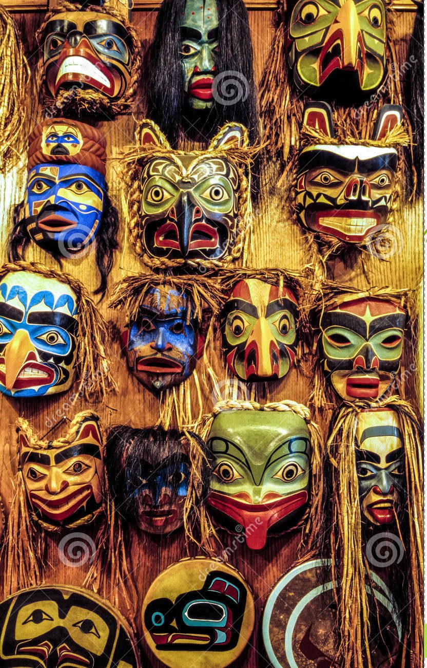 máscaras del nativo americano